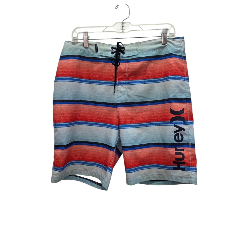 Hurley Men's Striped Board Shorts Size 32 Surfstyle Beach